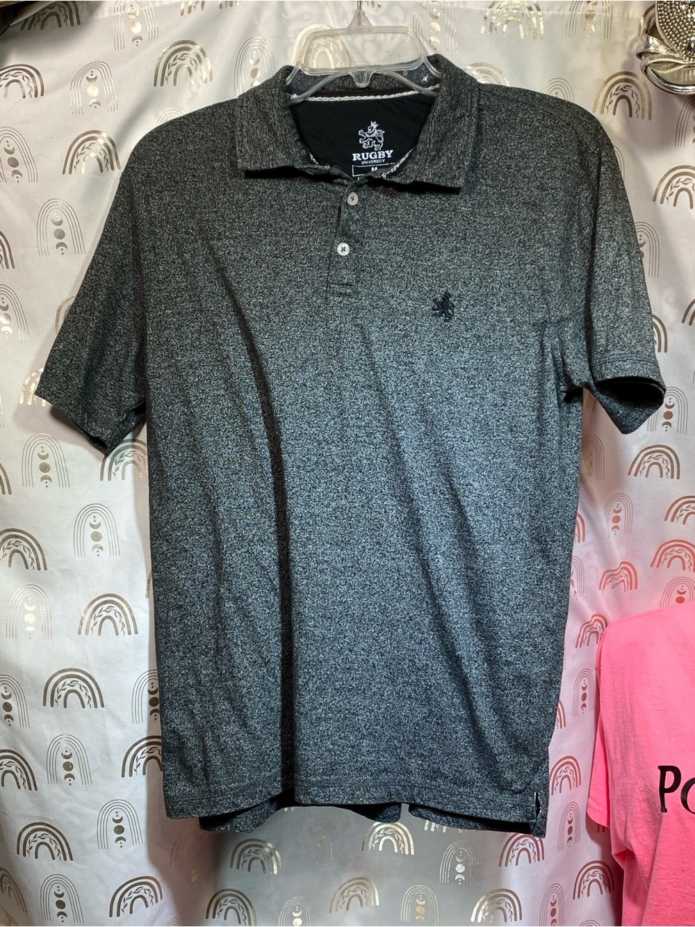 Rugby Men's Heather Charcoal Polo Shirt